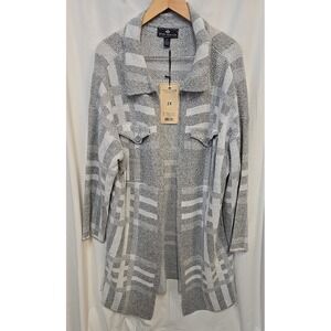 Seven Manor Front Pocket Open Coat Beacon Cozy Plaid Cardigan Tartan 3X‎